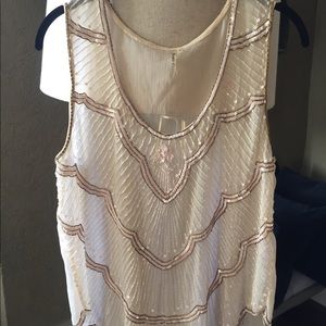 Creme blouse perfect for NYE